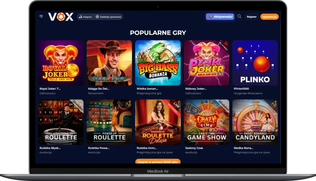 Vox Casino - Rejestracja i Logowanie do Nowego Kasyna